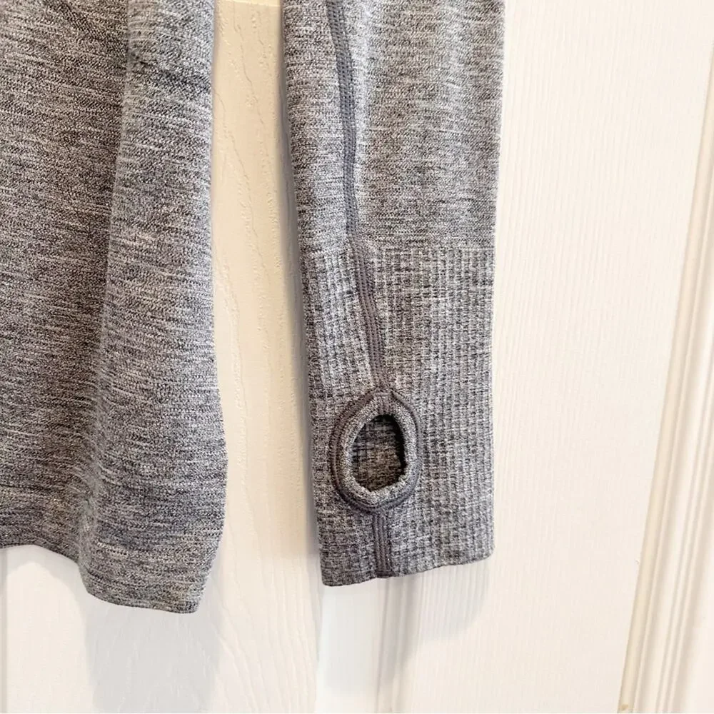 Lululemon Sparkly Run Swiftly Tech Long Sleeve Grey Heather Size 10 Shirt Top